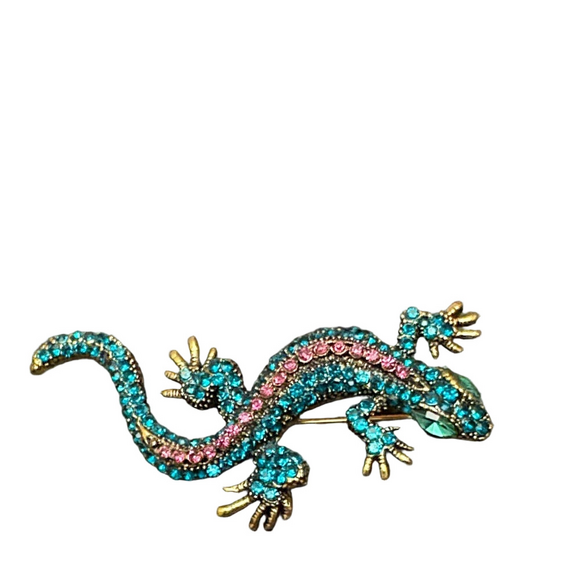 Jewelry - Colorful Jeweled Lizard Brooch Or Pendent